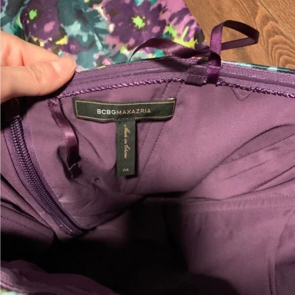 BCBG Strapless Floral Print Dress - Size 2 - Picture 6 of 6